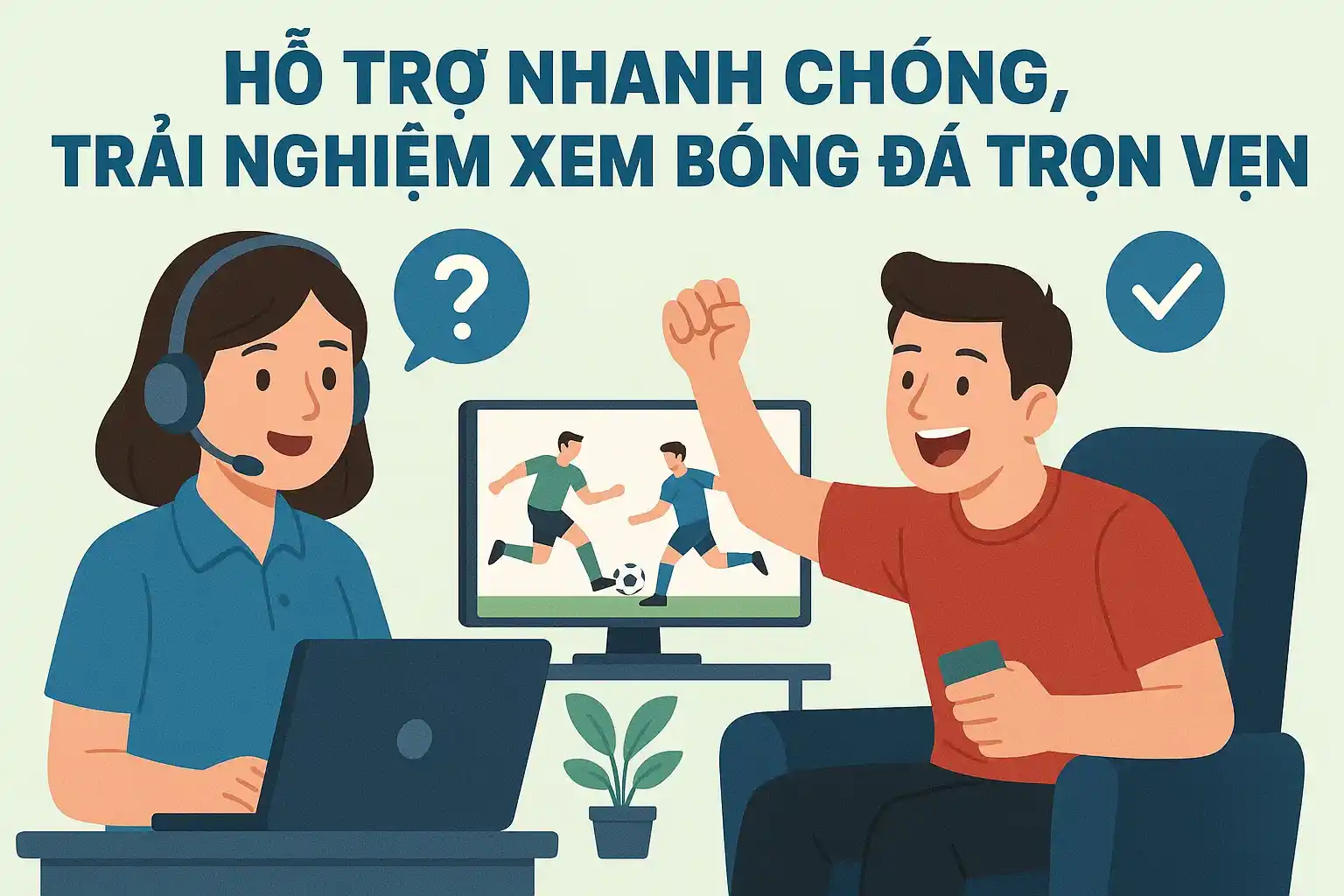 Hỗ trợ nhanh chóng, trải nghiệm xem bóng đá trọn vẹn